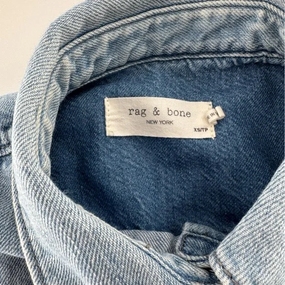 RAG & BONE Denim Blue Button Down Shirt Size XS - Picture 6 of 7